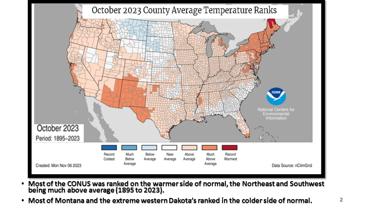 Here is a more detailed both CONUS and for Michigan, October Climate&nbsp;Summary.