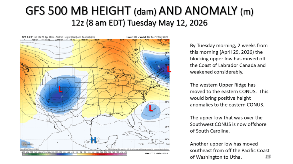 Two week forecast for the CONUS based on the GFS model with support from the ECMWF model and numerous previous runs of both. 